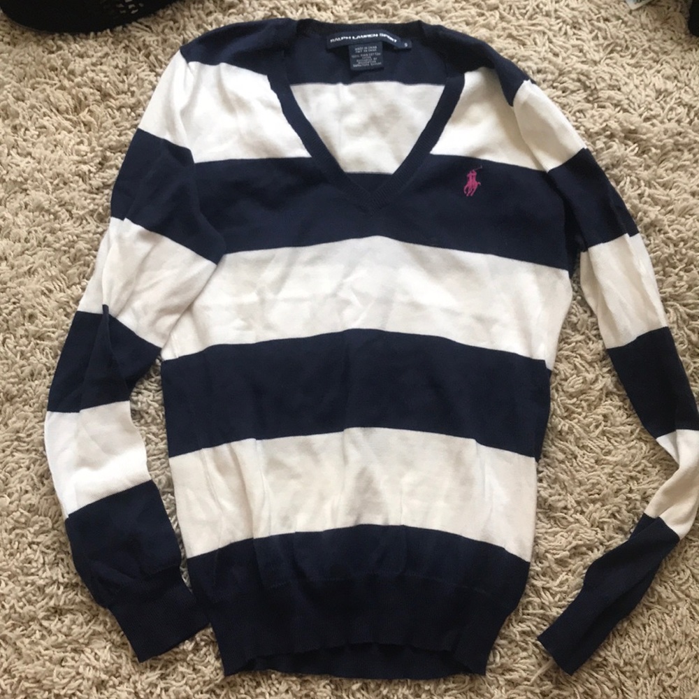 Polo long sleeve stripe sweater